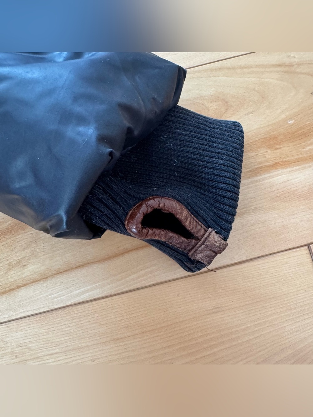 Rudsak Navy Puffer Winter Coat with Fur Trim and Leather Accents - Picture 8 of 15